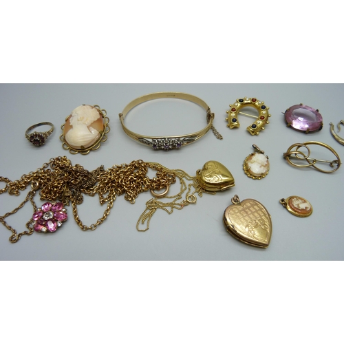 974 - A collection of rolled gold and gold plated jewellery