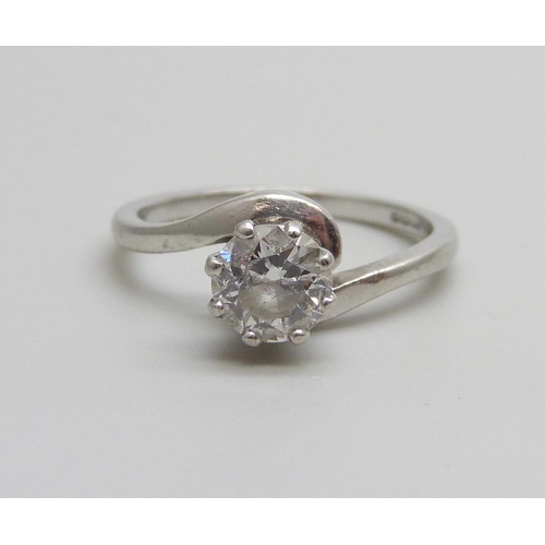 978 - A handmade platinum and diamond ring, full documentation and GIA diamond certification, 0.72ct weigh... 