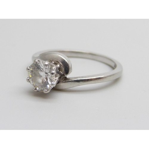 978 - A handmade platinum and diamond ring, full documentation and GIA diamond certification, 0.72ct weigh... 