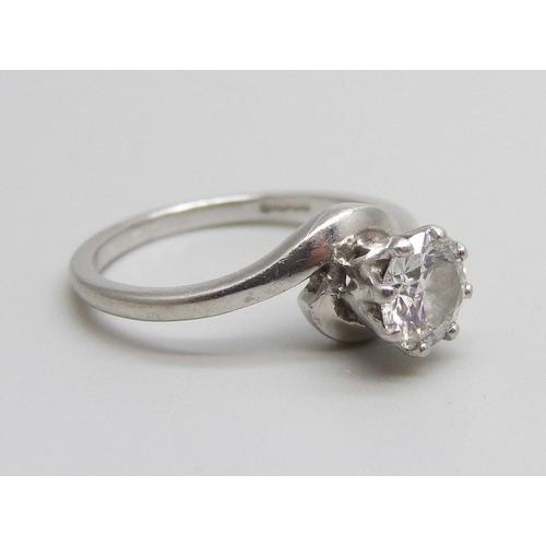 978 - A handmade platinum and diamond ring, full documentation and GIA diamond certification, 0.72ct weigh... 