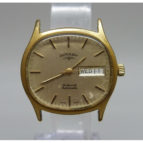 984 - A Rotary automatic wristwatch head, 33mm case