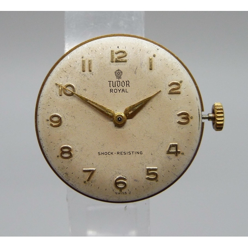 985 - A gentleman's Tudor Royal wristwatch movement, 29mm