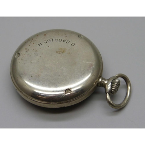 986 - A Zenith German military issue pocket watch, back case numbered D8404165H