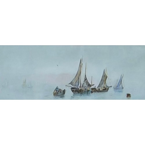 312 - English School, pair of marine landscapes, oil on canvas, indistinctly signed, framed