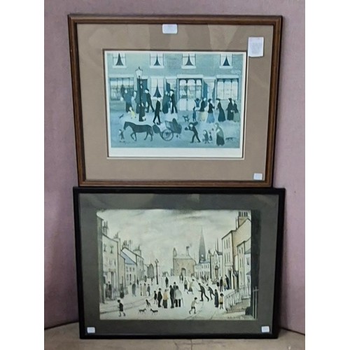 317 - A signed limited edition Helen Layfield Bradley print, Hot Pies Now Ready and an L.S. Lowry print