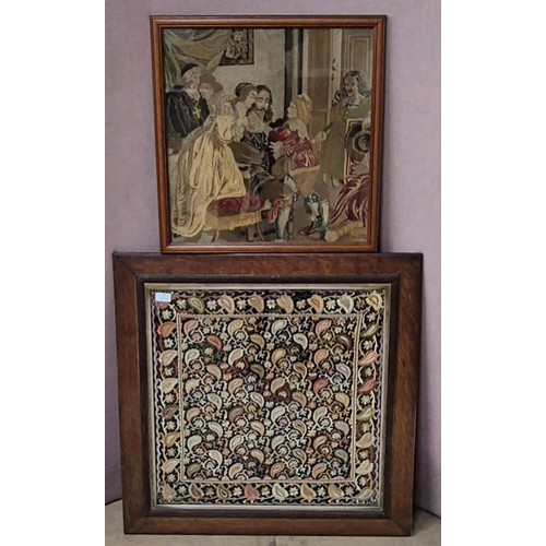 323 - Two early 20th Century embroideries, both framed