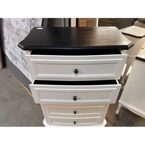 3169 - A five drawer tallboy with contrast top