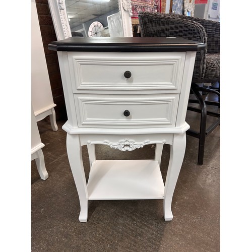 3170 - A bedside two drawer with contrast top