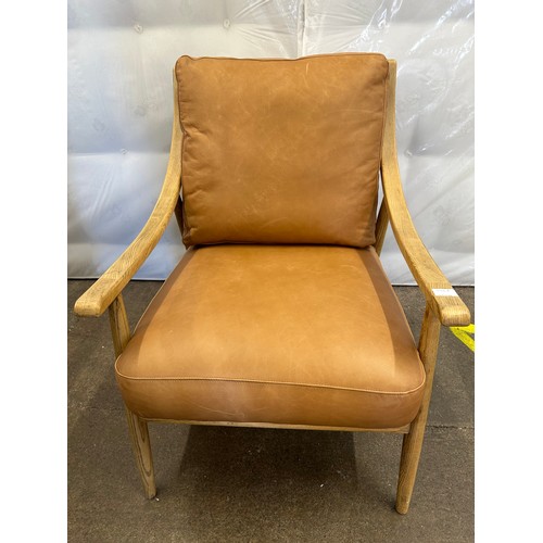 3166A - Gallery Ashford Brown leather armchair