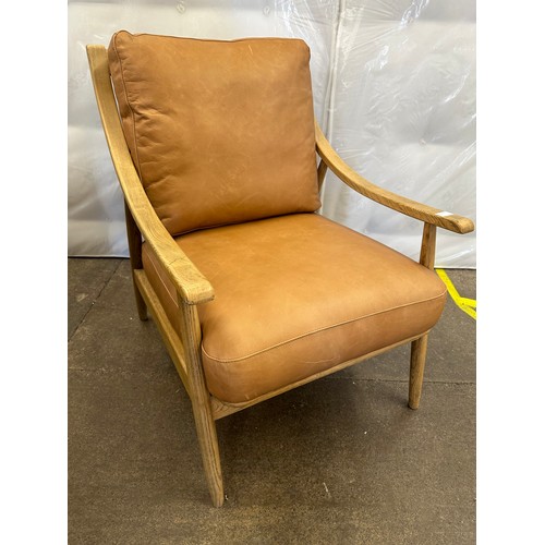 3166A - Gallery Ashford Brown leather armchair