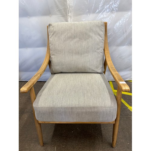 3166B - Gallery Ashford Grey linen armchair