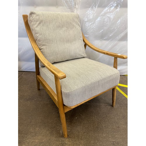 3166B - Gallery Ashford Grey linen armchair