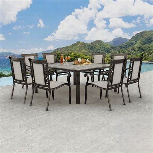 3179 - Agio Turner 9 piece Sling Dining Set, Original RRP £1249.9 + Vat (4213-9) *This lot is subject to Va... 