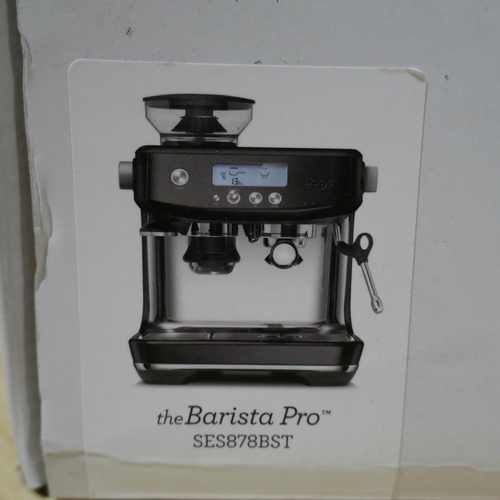 6003 - Sage Barista Pro Pump Coffee Machine - model - Ses878Bst , Original RRP £483.33 + Vat (338-294) *Thi... 