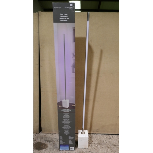 6022 - Led Pillar Floor Lamp With Marble Base -  No Power Lead   (338-191) *This lot is subject to Vat