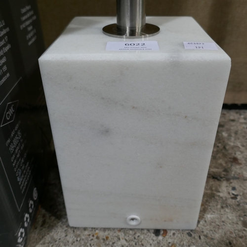 6022 - Led Pillar Floor Lamp With Marble Base -  No Power Lead   (338-191) *This lot is subject to Vat