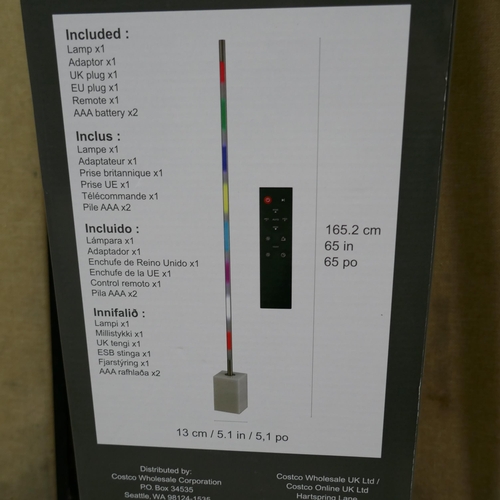 6022 - Led Pillar Floor Lamp With Marble Base -  No Power Lead   (338-191) *This lot is subject to Vat