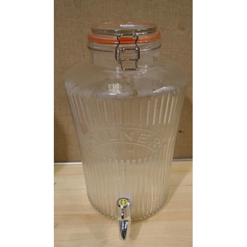 6043 - Kilner 8L vintage Drink Dispenser And Microwavable Bowl  (338-320) *This lot is subject to Vat