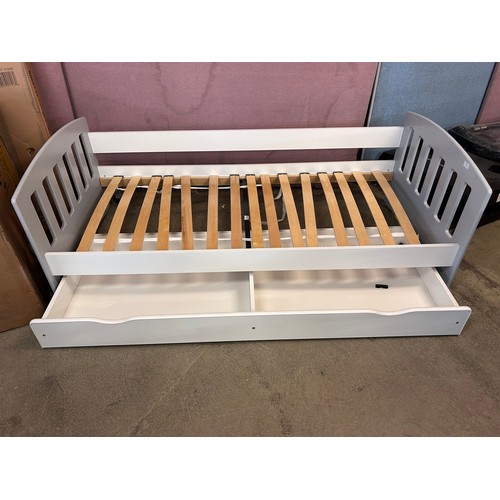 3178 - A grey small single child's bed with storage