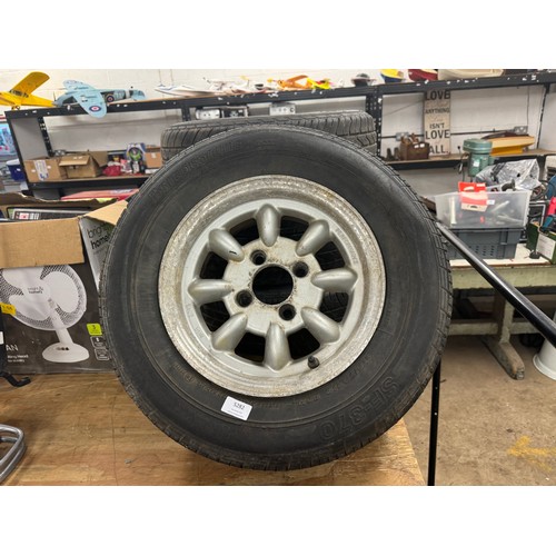 5329 - A set of four steel wheels and four tyres off a Nissan NV200 van