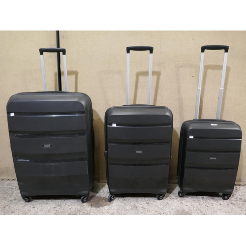 6245 - American Tourister Bon Air 3 piece Black Suitcases, Original RRP £133.33 + Vat (338-264) *This lot i... 