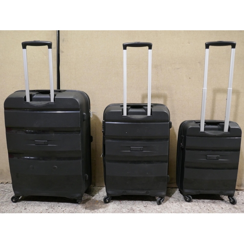 6245 - American Tourister Bon Air 3 piece Black Suitcases, Original RRP £133.33 + Vat (338-264) *This lot i... 