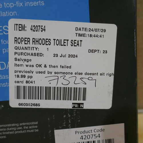 6253 - Roper Rhodes Secure Fix Toilet Seat (338-221) *This lot is subject to Vat