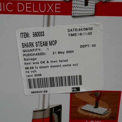 6255 - Shark Steam Mop, Original RRP £99.99 + Vat (338-244) *This lot is subject to Vat