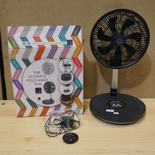 6269 - Nsa Folding Stand Fan Fan With Remote (338-246) *This lot is subject to Vat