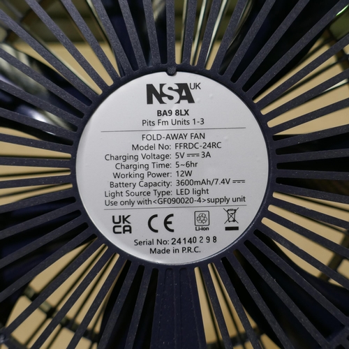 6270 - Nsa Folding Stand Fan Fan - No Remote(338-247) *This lot is subject to Vat