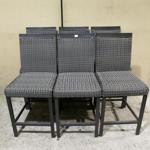 6276A - Set of 6 High Bar Garden Chairs (338-445) *This lot is subject to Vat