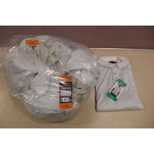 6232 - A quantity of mens polo shirts in white, various sizes (L337) *This lot is subject to VAT