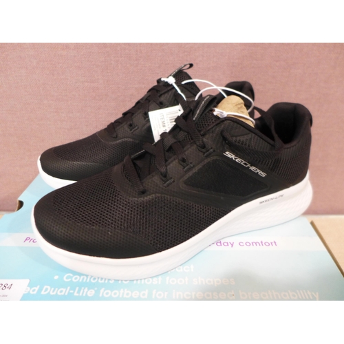 6284 - Skechers Uniform Avenue trainers black/white, size UK 5 (L337)  *This lot is subject to VAT