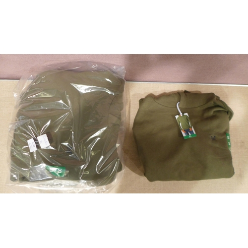 6293 - Crew clothing pullover hoodies x 4 in green, size XL, all with tags (L337)  *This lot is subject to ... 