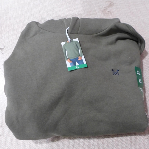 6293 - Crew clothing pullover hoodies x 4 in green, size XL, all with tags (L337)  *This lot is subject to ... 