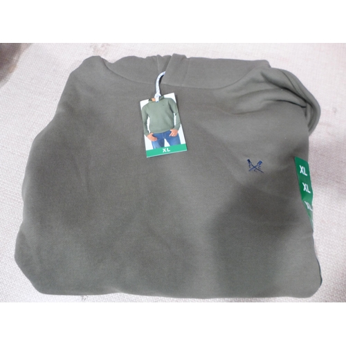 6294 - Crew clothing pullover hoodies x 4 in green, size XL, all with tags (L337)  *This lot is subject to ... 