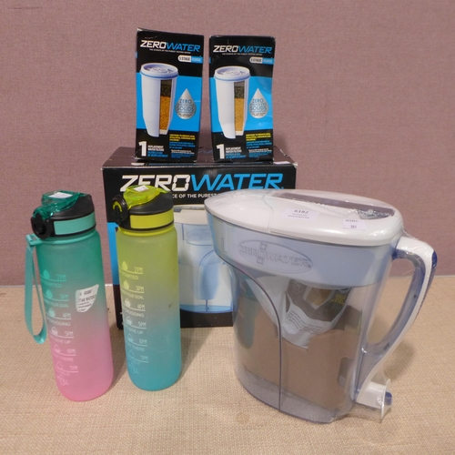 6182 - Zerowater 2.8L Water Jug With Filters               And Tritan Water Bottle 2 Pack 30Oz (338-381) *T... 