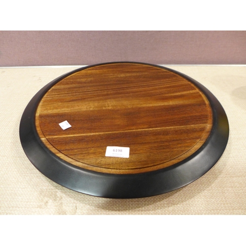 6198 - Bamboo Lazy Susan And A Gold Sphere Candle 15cm Diameter (338-385,396) *This lot is subject to Vat