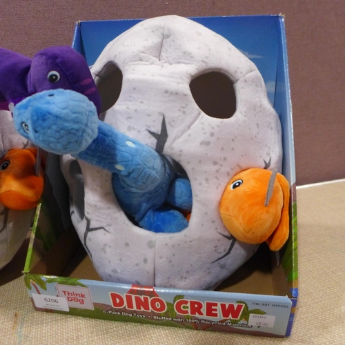 6206 - Three x Dino Crew Dog Toys (338-60,61,62) *This lot is subject to Vat