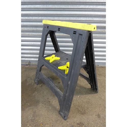 5308 - 2 plastic Stanley trestles/saw horses