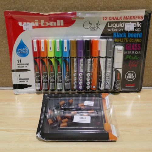 6048 - Uni-Ball Liquid Chalk Markers, Duracell AAA Optimum Batteries (338-213,241) *This lot is subject to ... 