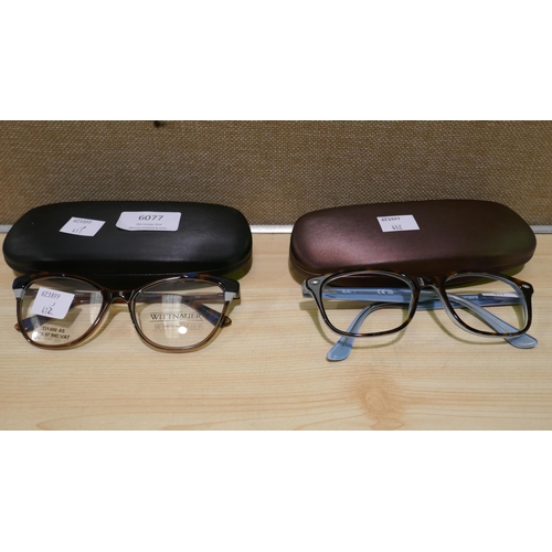 6077 - Rayban Tort Plastic Glasses, Wittnauer Ines Brown Plastic Glasses - Both Damaged (338-411,412) *This... 