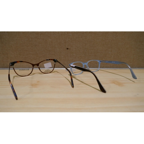 6077 - Rayban Tort Plastic Glasses, Wittnauer Ines Brown Plastic Glasses - Both Damaged (338-411,412) *This... 