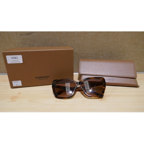 6082 - Burberry Brown Check Plastic Sunglasses (338-99) *This lot is subject to Vat