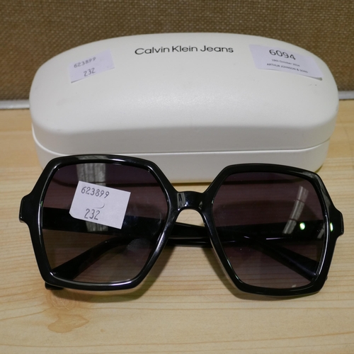 6094 - Calvin Klein Black Plastic Sunglasses (338-232) *This lot is subject to Vat