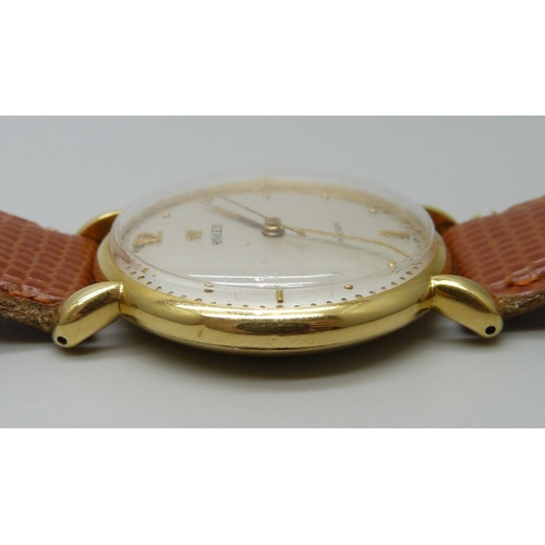 7042 - An 18ct gold Rolex Precision wristwatch, the case back marked 514987 and engraved with the Rolex log... 