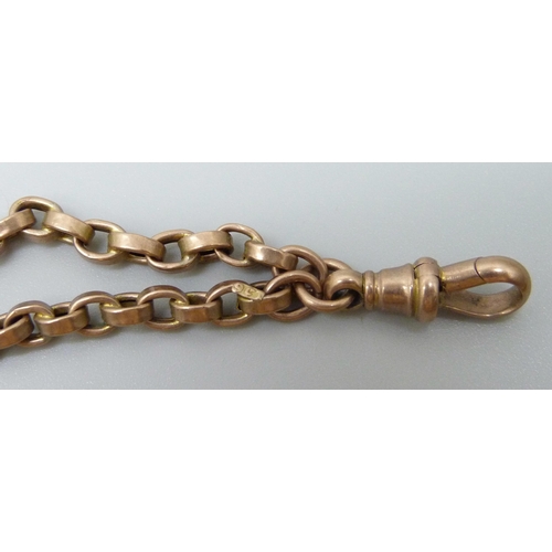 7069 - A 9ct gold fancy link long guard chain necklace, 26.6g, 142cm