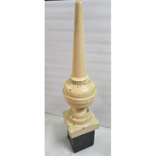 9006 - A turned wooden signal finial for square post. 85cm height. To be sold with no reserve.