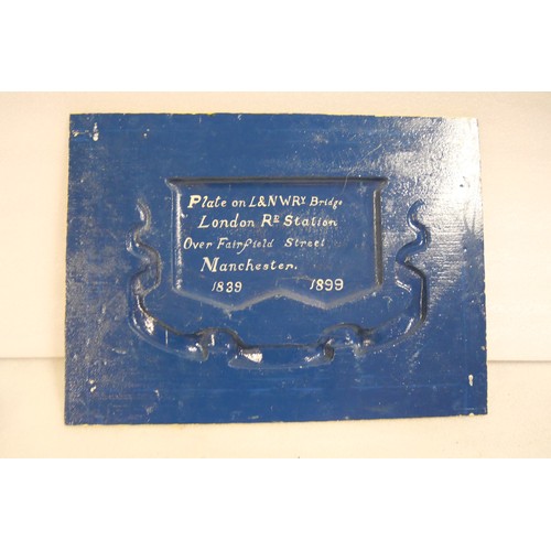 9009 - A cast bridge plate marked GW Buck Engineer, 1839, Bramah Fox & Co Fecerunt with 'Plate on L&NW Ry B... 