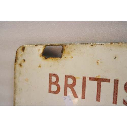 9032 - A BR enamel sign BRITISH RAILWAYS ENGINES MUST NOT PASS THIS SIGN ON No 2 3 4 ROADS. Red text on whi... 